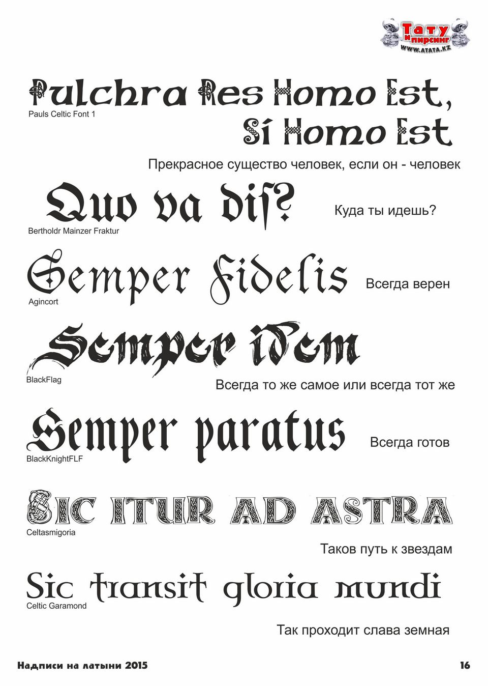 Тату надписи с переводом для мужчин на латинском